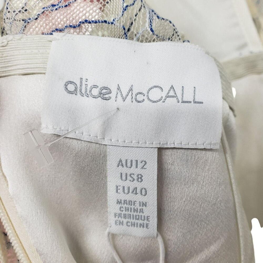 NEW Alice McCall Clementine Midi Dress White Blue Tiered Lace Bridal Coquette - Picture 5 of 16